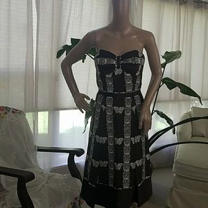 Lovely strapless brown and white butterfly dress